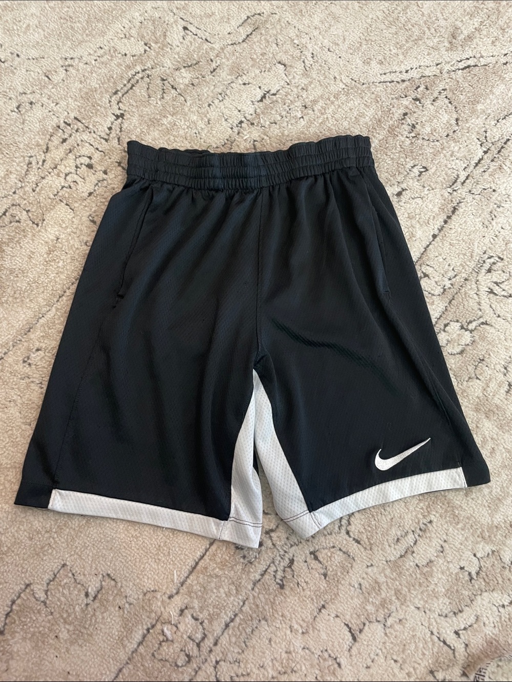 Nike Black and White Basketball Shorts with Swoosh